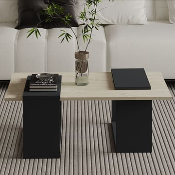 Matris Sofabord 90x37x46,6 cm - Travertin og antrasitt - Møbler - Bord - Sofabord & salongbord - Sofabord med oppbevaring
