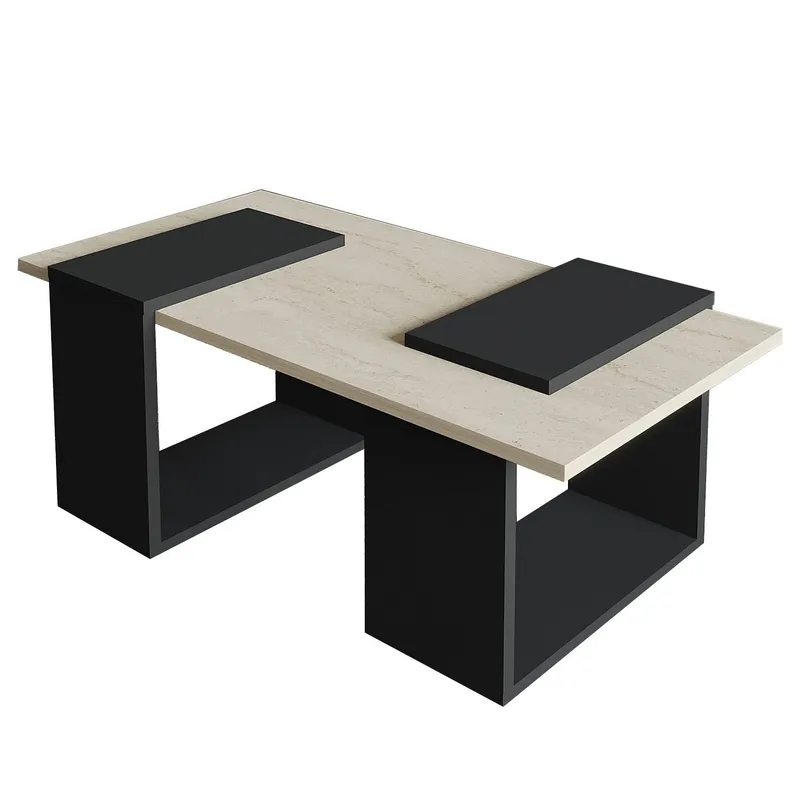 Matris Sofabord 90x37x46,6 cm, Travertin og antrasitt