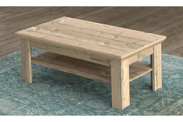 Mccoys Sofabord 120 cm med Oppbevaringshylle + Skuff - Brun - Møbler - Bord - Sofabord & salongbord - Sofabord med oppbevaring