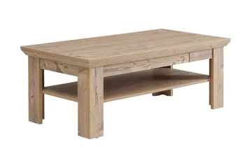Mccoys Sofabord 120 cm med Oppbevaringshylle + Skuff - Brun - Møbler - Bord - Sofabord & salongbord - Sofabord med oppbevaring