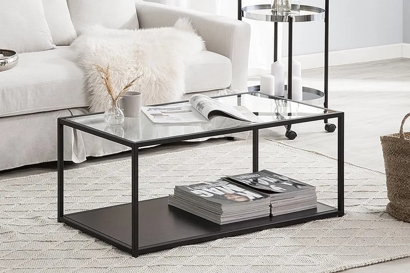 Medora Sofabord 100 cm med Oppbevaringshylle - Svart - Møbler - Bord - Sofabord & salongbord - Sofabord med oppbevaring