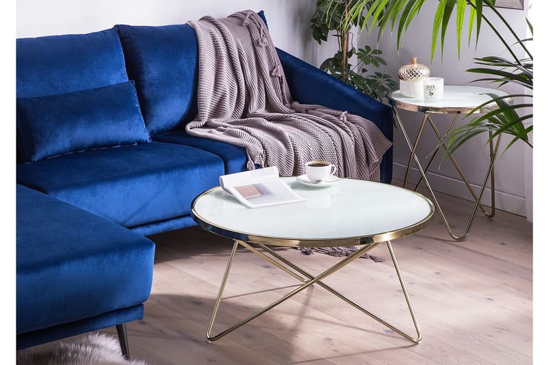 Meerah Sofabord 80 cm Rundt - Hvit - Møbler - Bord - Sofabord & salongbord