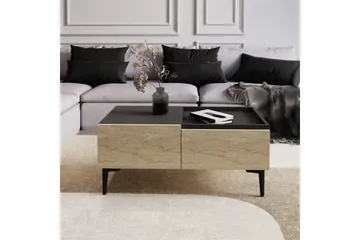 Sofabord Mijara Travertin / Antrasitt - Natur/Antrasitt - Møbler - Bord - Sofabord & salongbord