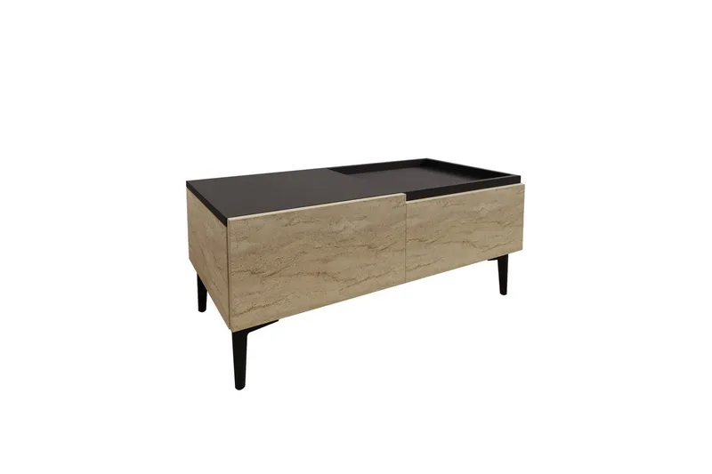 Sofabord Mijara Travertin / Antrasitt, Natur/Antrasitt