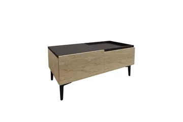 Sofabord Mijara Travertin / Antrasitt - Natur/Antrasitt - Møbler - Bord - Sofabord & salongbord