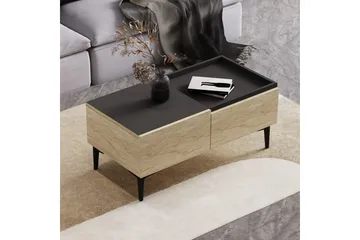 Sofabord Mijara Travertin / Antrasitt - Natur/Antrasitt - Møbler - Bord - Sofabord & salongbord