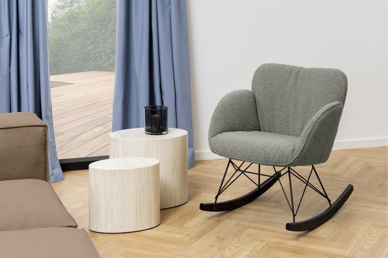 Mirol 33x48 cm Ovalt Sofabord i Stein - Beige - Møbler - Bord - Sofabord & salongbord