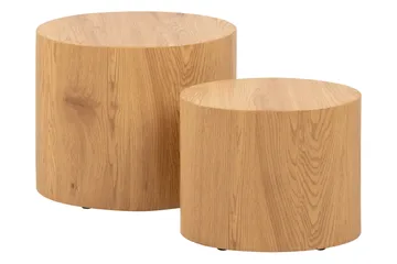 Mirol Settbord 48 cm Ovalt Sofabord i Eik - Brun - Møbler - Bord - Sofabord & salongbord