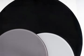 Misovarda Settbord 80 cm Rundt 3 Bord - Glass/Grå/Svart - Møbler - Bord - Sofabord & salongbord