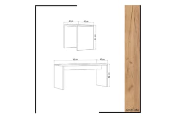 Mod Design Settbord 90 cm 2 Bord - Tre/Hvit - Møbler - Bord - Sofabord & salongbord