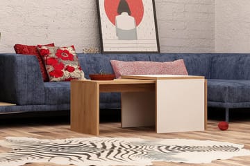 Mod Design Settbord 90 cm 2 Bord - Tre/Hvit - Møbler - Bord - Sofabord & salongbord