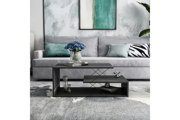 Moengo Sofabord 100 cm med Oppbevaringshylle - Antracit/Svart - Møbler - Bord - Sofabord & salongbord - Sofabord med oppbevaring