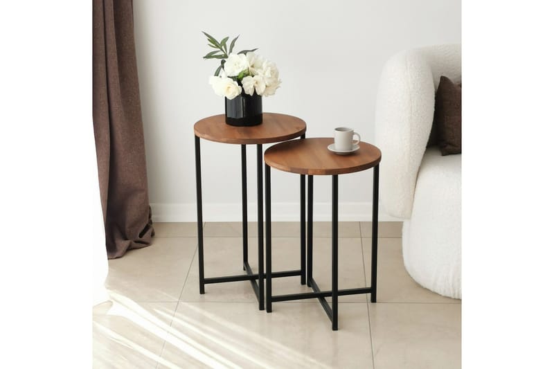 Mogue Sofabord 35x35x35 cm Rundt - Eik - Møbler - Bord - Sofabord & salongbord