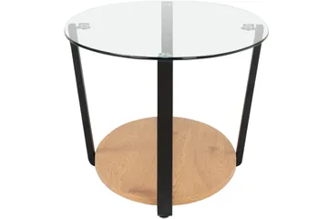 Mohaklo 110x60 cm Ovalt Salongbord med Oppbevaring i Glass med Metallben - Klar - Møbler - Bord - Sofabord & salongbord - Sofabord med oppbevaring