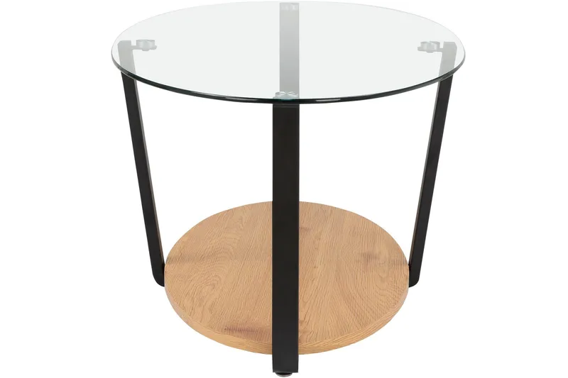Mohaklo 110x60 cm Ovalt Salongbord med Oppbevaring i Glass med Metallben - Klar - Møbler - Bord - Sofabord & salongbord - Sofabord med oppbevaring