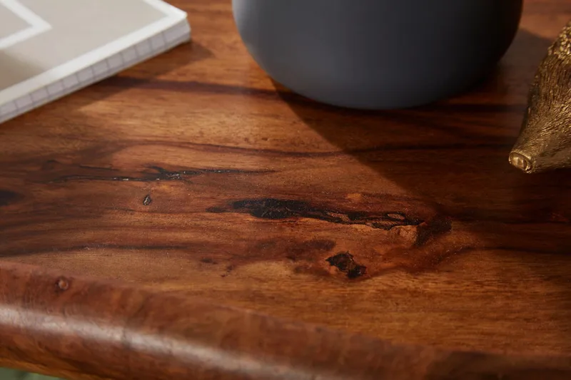 Mondry Sofabord 79 cm Njurformat - Massivt Tre/Svart - Møbler - Bord - Sofabord & salongbord