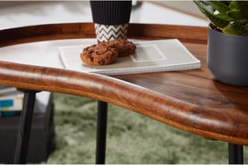 Mondry Sofabord 79 cm Njurformat - Massivt Tre/Svart - Møbler - Bord - Sofabord & salongbord