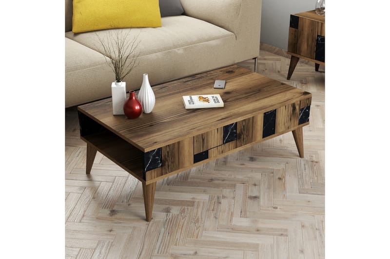 Sofabord Moyano 105 cm - Mørkebrun/Svart - Sofabord & salongbord