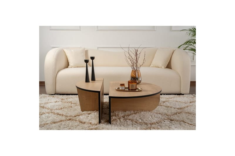 Sofabord Mukund Honey Oak Black - Honey Oak Black - Møbler - Bord - Sofabord & salongbord