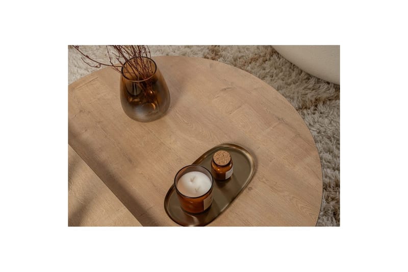 Sofabord Mukund Honey Oak Black - Honey Oak Black - Møbler - Bord - Sofabord & salongbord