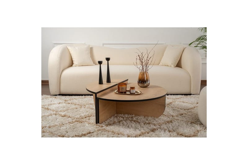 Sofabord Mukund Honey Oak Black - Honey Oak Black - Møbler - Bord - Sofabord & salongbord