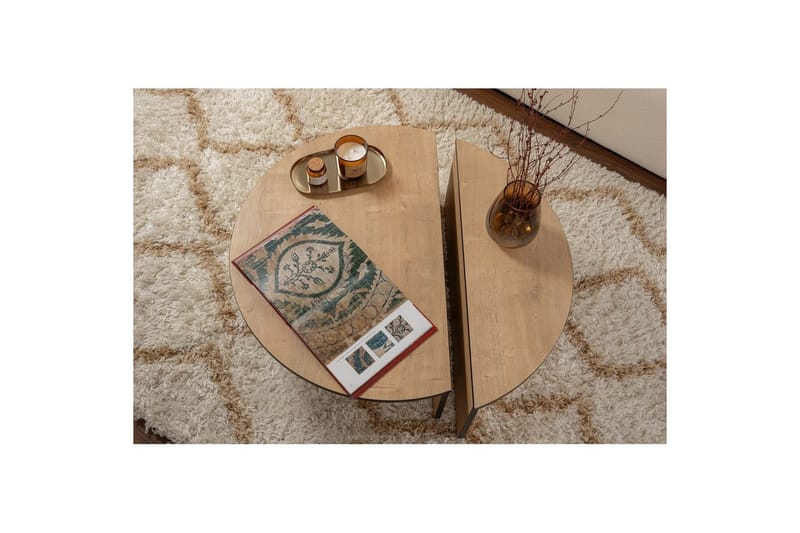 Sofabord Mukund Honey Oak Black - Honey Oak Black - Møbler - Bord - Sofabord & salongbord