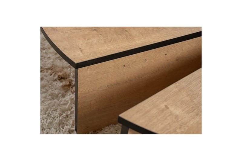 Sofabord Mukund Honey Oak Black - Honey Oak Black - Møbler - Bord - Sofabord & salongbord