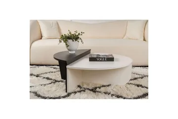 Sofabord Mukund Tre Hvit Tre Svart - Tre Hvit Tre Svart - Møbler - Bord - Sofabord & salongbord