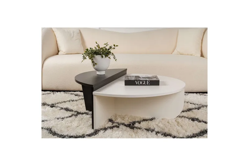 Sofabord Mukund Tre Hvit Tre Svart - Tre Hvit Tre Svart - Møbler - Bord - Sofabord & salongbord