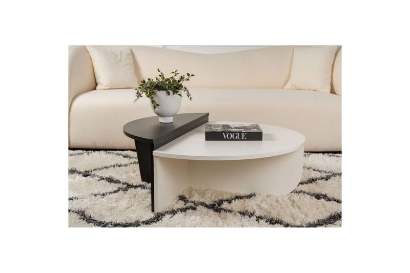 Sofabord Mukund Tre Hvit Tre Svart - Tre Hvit Tre Svart - Møbler - Bord - Sofabord & salongbord