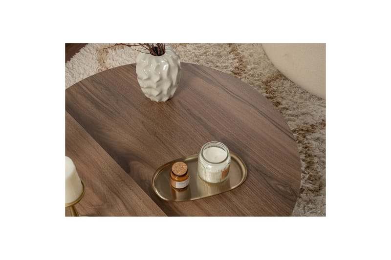 Sofabord Mukund Valnøtt Hvit - Valnøtt Hvit - Møbler - Bord - Sofabord & salongbord