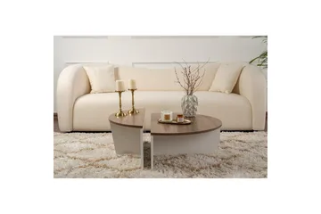 Sofabord Mukund Valnøtt Hvit - Valnøtt Hvit - Møbler - Bord - Sofabord & salongbord