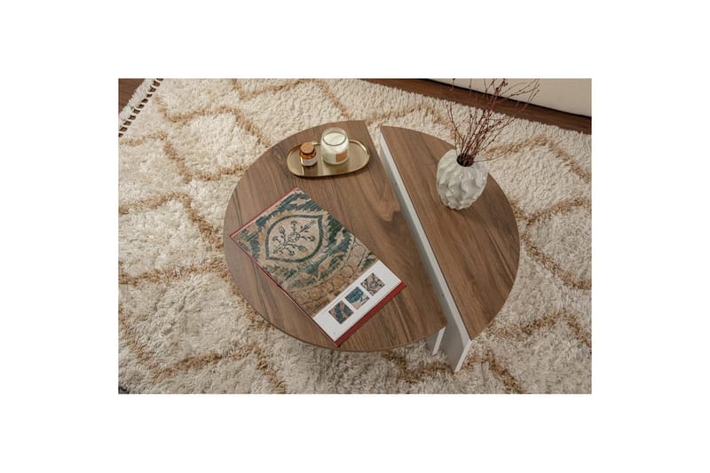 Sofabord Mukund Valnøtt Hvit - Valnøtt Hvit - Møbler - Bord - Sofabord & salongbord