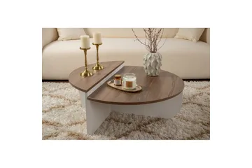 Sofabord Mukund Valnøtt Hvit - Valnøtt Hvit - Møbler - Bord - Sofabord & salongbord