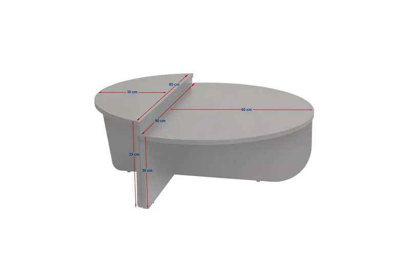 Sofabord Mukund Valnøtt Hvit - Valnøtt Hvit - Møbler - Bord - Sofabord & salongbord