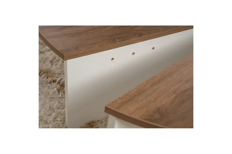 Sofabord Mukund Valnøtt Hvit - Valnøtt Hvit - Møbler - Bord - Sofabord & salongbord