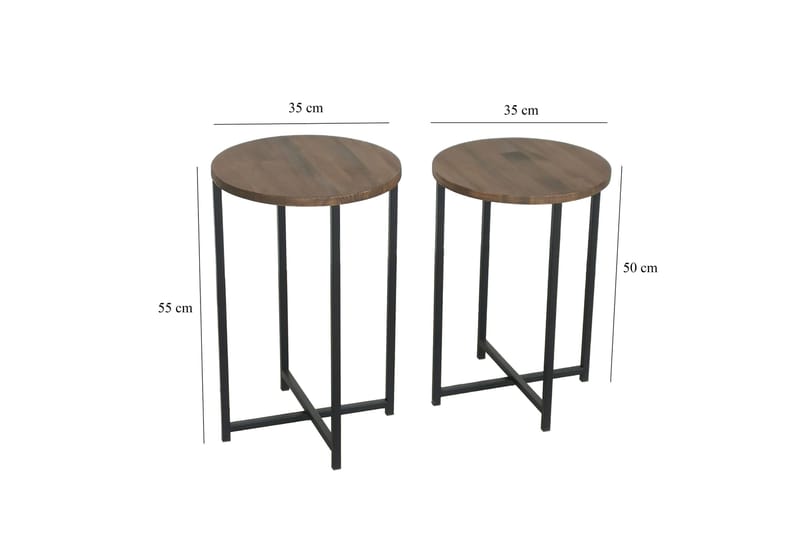 Mumondo Sofabord 35x35x35 cm Rundt - Brun - Møbler - Bord - Sofabord & salongbord