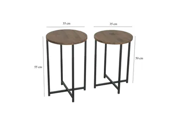 Mumondo Sofabord 35x35x35 cm Rundt - Brun - Møbler - Bord - Sofabord & salongbord