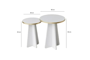 Munne Sofabord 40 cm - Hvit - Møbler - Bord - Sofabord & salongbord