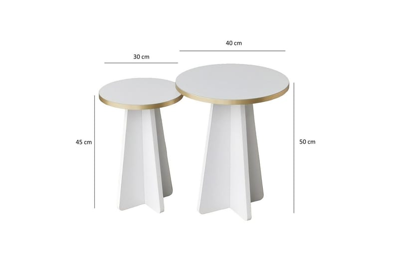 Munne Sofabord 40 cm - Hvit - Møbler - Bord - Sofabord & salongbord