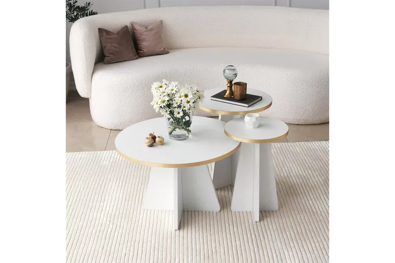 Munne Sofabord 60 cm - Hvit - Møbler - Bord - Sofabord & salongbord