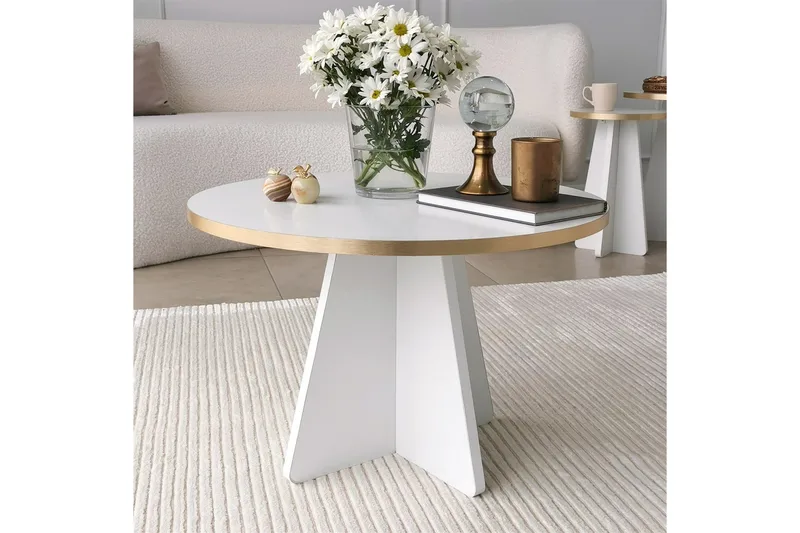 Munne Sofabord 60 cm - Hvit - Møbler - Bord - Sofabord & salongbord