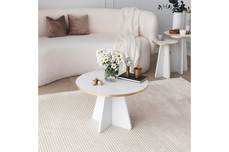 Munne Sofabord 60 cm - Hvit - Møbler - Bord - Sofabord & salongbord