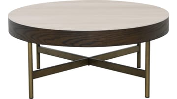 Sofabord Myrdal 90 cm - Travertintopp med bronsefargede metallben - Møbler - Bord - Sofabord & salongbord