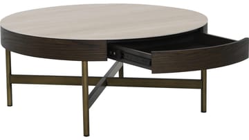 Sofabord Myrdal 90 cm - Travertintopp med bronsefargede metallben - Møbler - Bord - Sofabord & salongbord