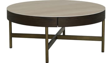 Sofabord Myrdal 90 cm - Travertintopp med bronsefargede metallben - Møbler - Bord - Sofabord & salongbord