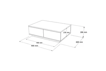 Najar Sofabord 90 cm - Brun/Hvit - Møbler - Bord - Sofabord & salongbord