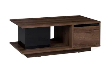 Najera Sofabord 120 cm med Oppbevaring - Valnøttsbrun/Svart - Møbler - Bord - Sofabord & salongbord - Sofabord med oppbevaring