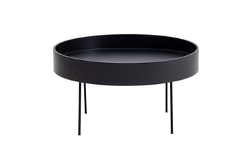 Nandan 80 cm Rundt Sofabord i Mørkt Tre - Svart - Møbler - Bord - Sofabord & salongbord
