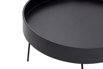 Nandan 80 cm Rundt Sofabord i Mørkt Tre - Svart - Møbler - Bord - Sofabord & salongbord